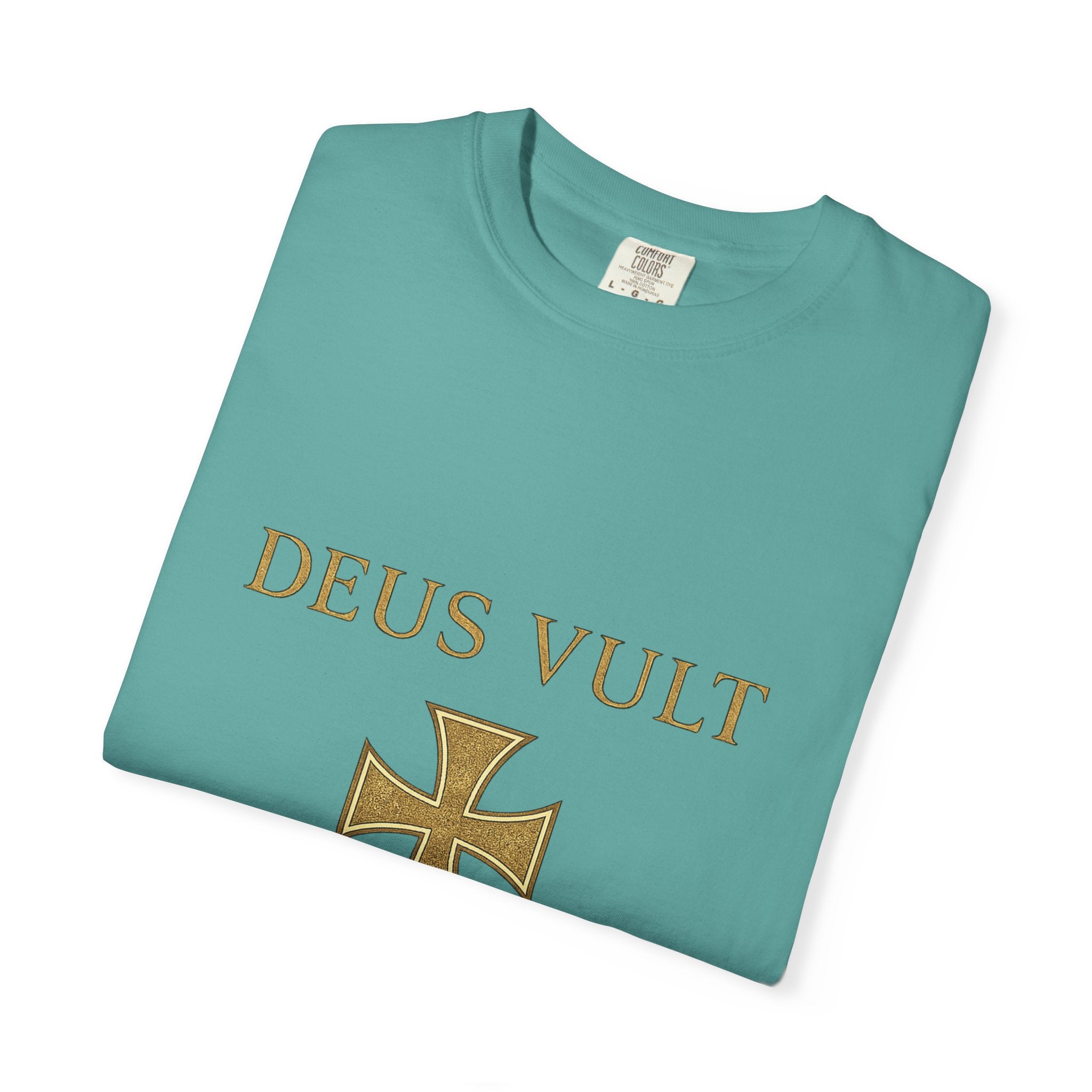 Deus Vult Shirt | God Wills It Christian T-Shirt | Medieval Cross Faith Tee | Comfort Colours