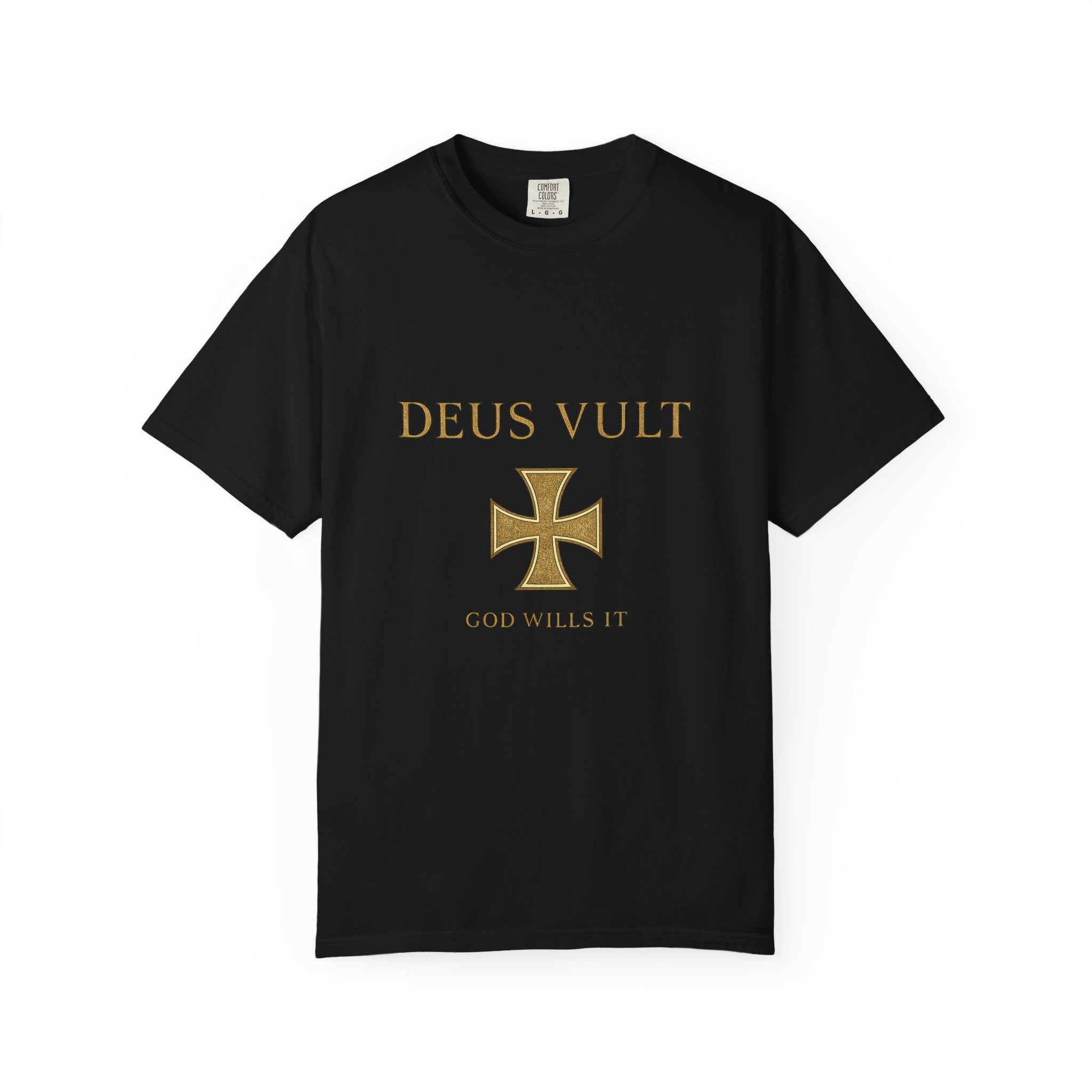 Deus Vult Shirt | God Wills It Christian T-Shirt | Medieval Cross Faith Tee | Comfort Colours