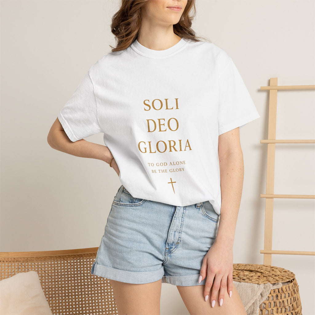 Soli Deo Gloria Shirt | To God Alone Be the Glory Christian T-Shirt | Minimalist Faith Tee | Comfort Colours