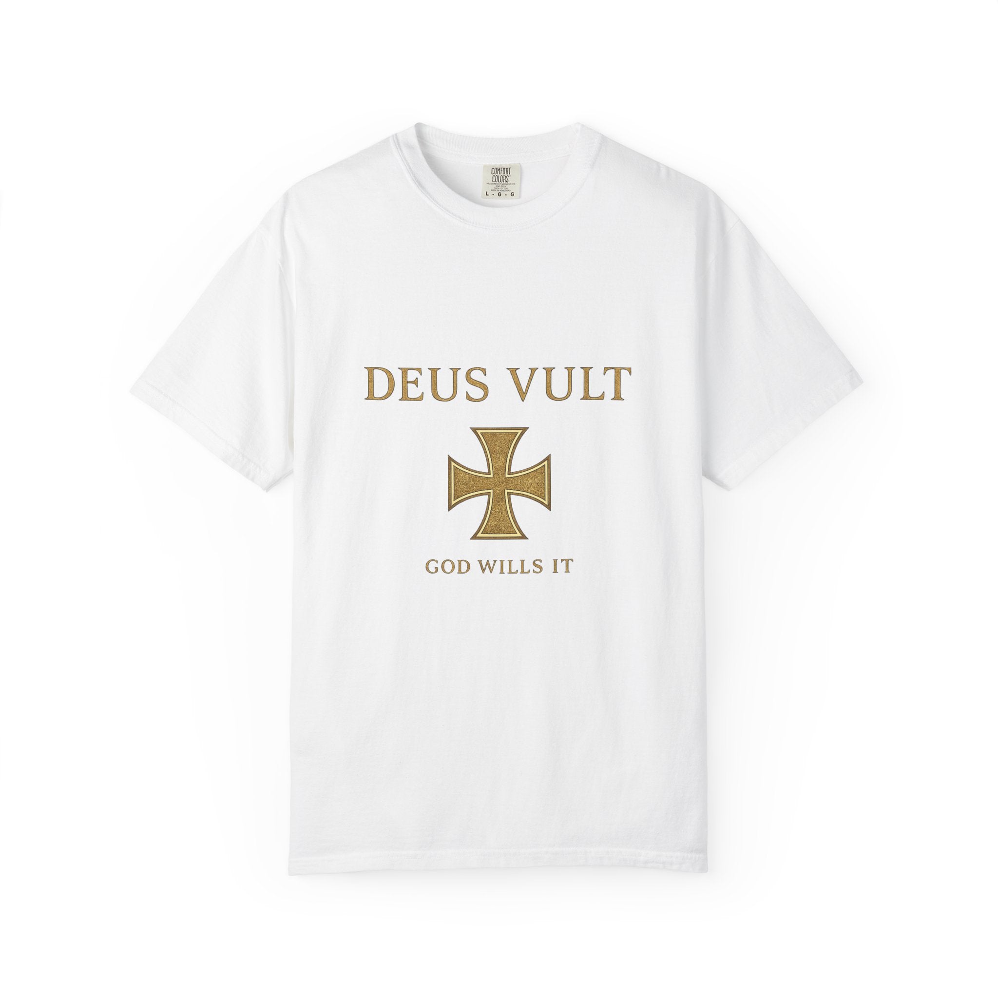 Deus Vult Shirt | God Wills It Christian T-Shirt | Medieval Cross Faith Tee | Comfort Colours