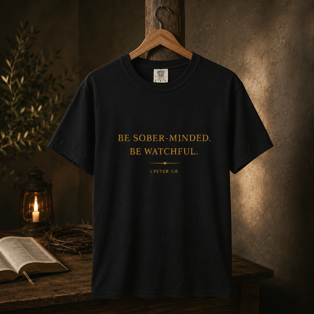 Be Sober-Minded, Be Watchful Tee | 1 Peter 5:8