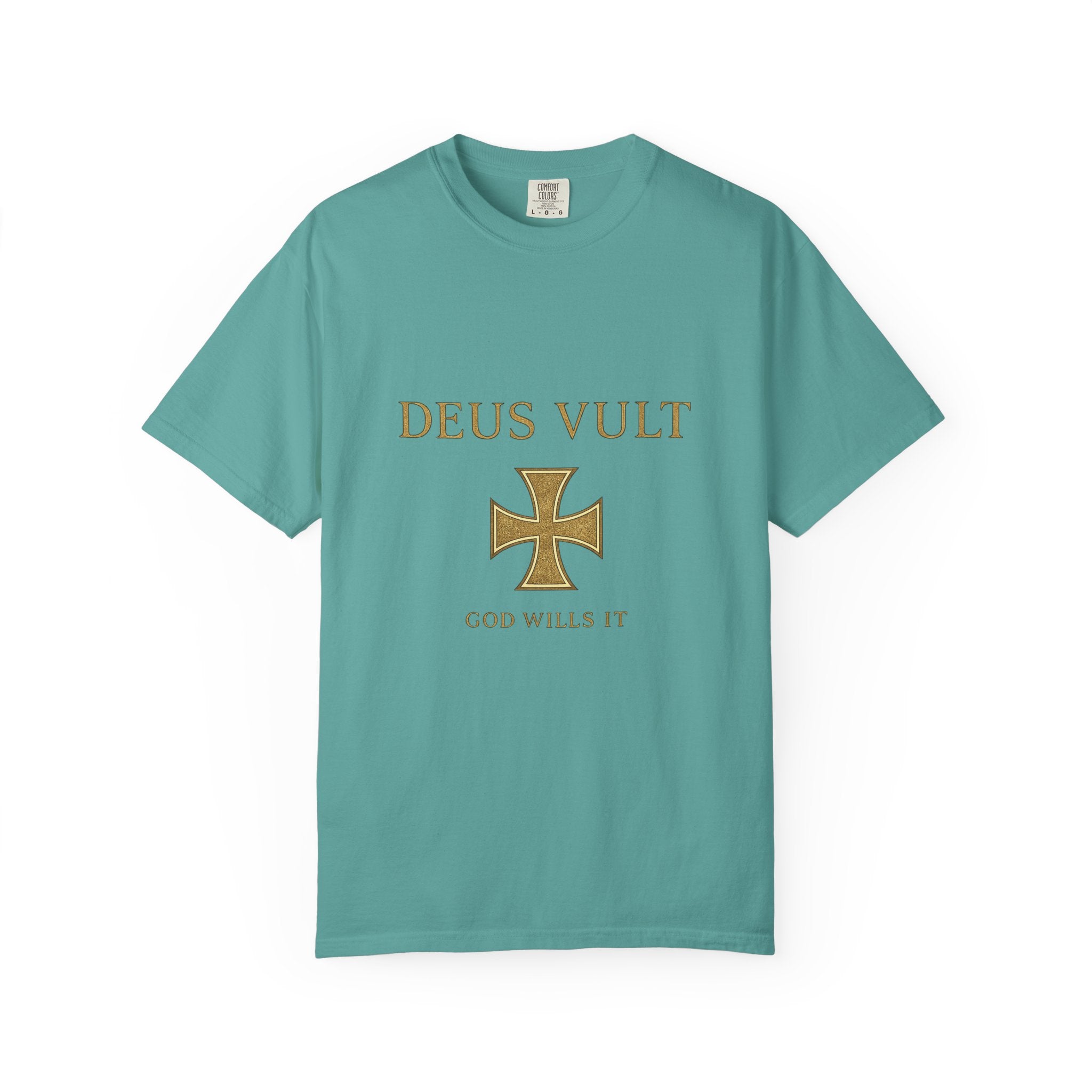 Deus Vult Shirt | God Wills It Christian T-Shirt | Medieval Cross Faith Tee | Comfort Colours