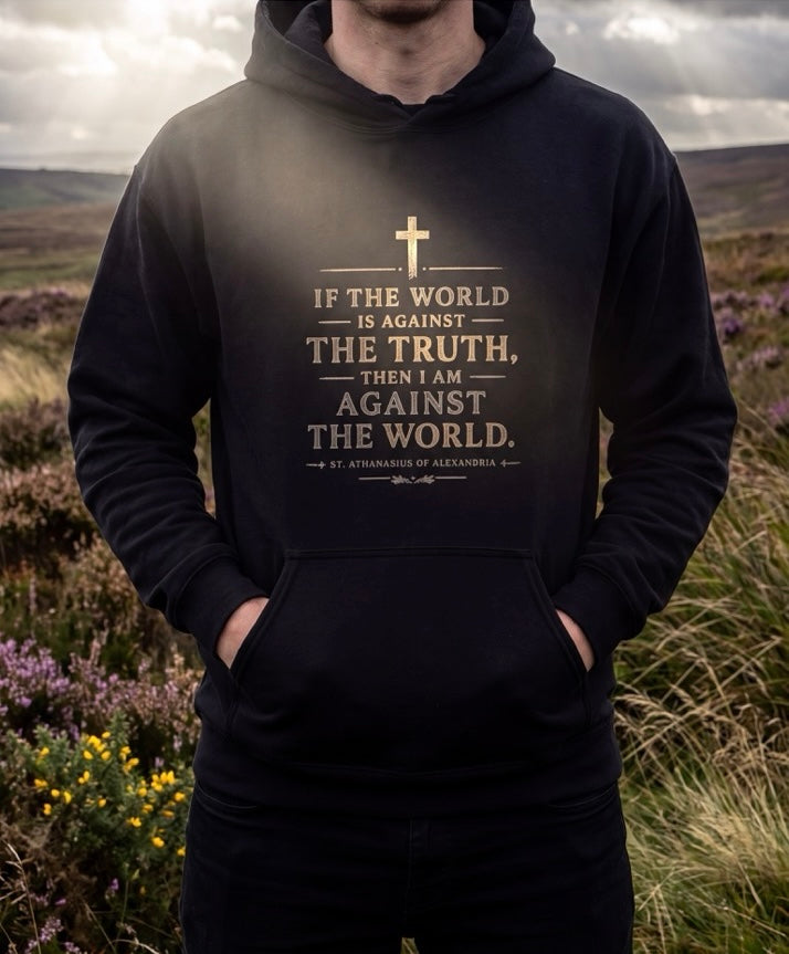 Against the World — St. Athanasius Premium Hoodie