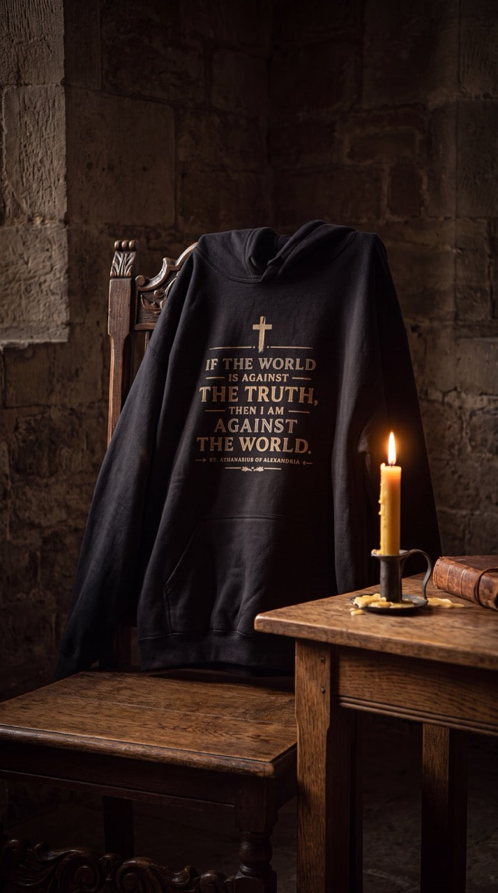 Against the World — St. Athanasius Premium Hoodie